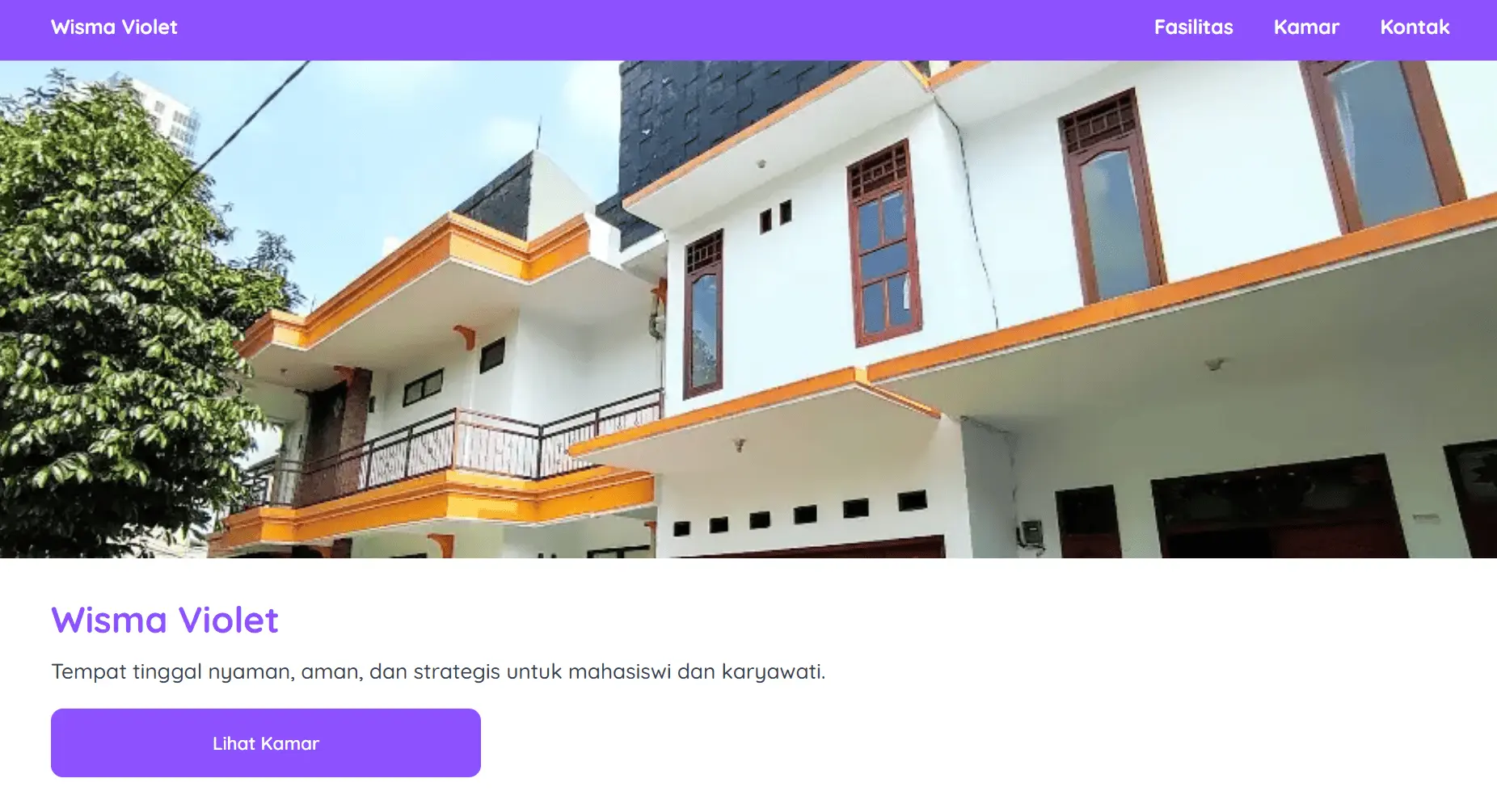 Website Kos Wisma Violet